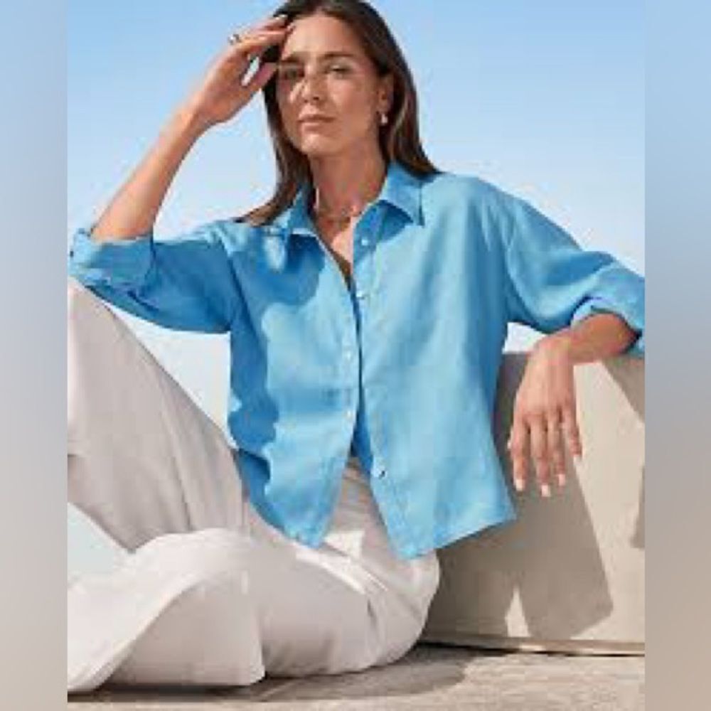 Talbots High-Waist Shorts in Light Blue